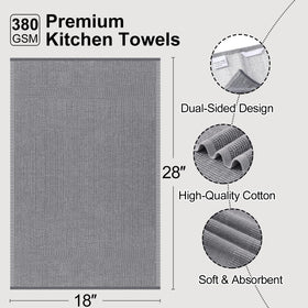 Mordimy Premium Kitchen Towels terry-absorbent 18x28 khaki ideal for grease and hand drying