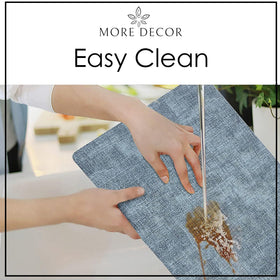 More Decor faux leather placemats blue on dining table for daily use