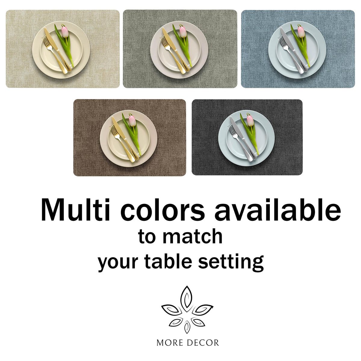 More Decor placemats blue stackable and durable for storage