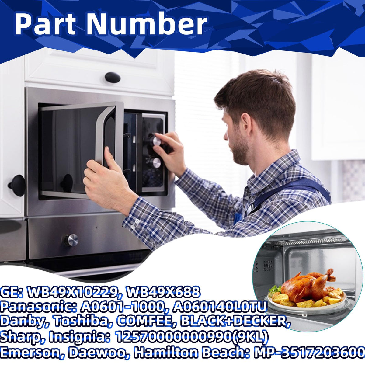 MorefaLife universal-fit microwave plate, simplifies replacement across multiple brands.
