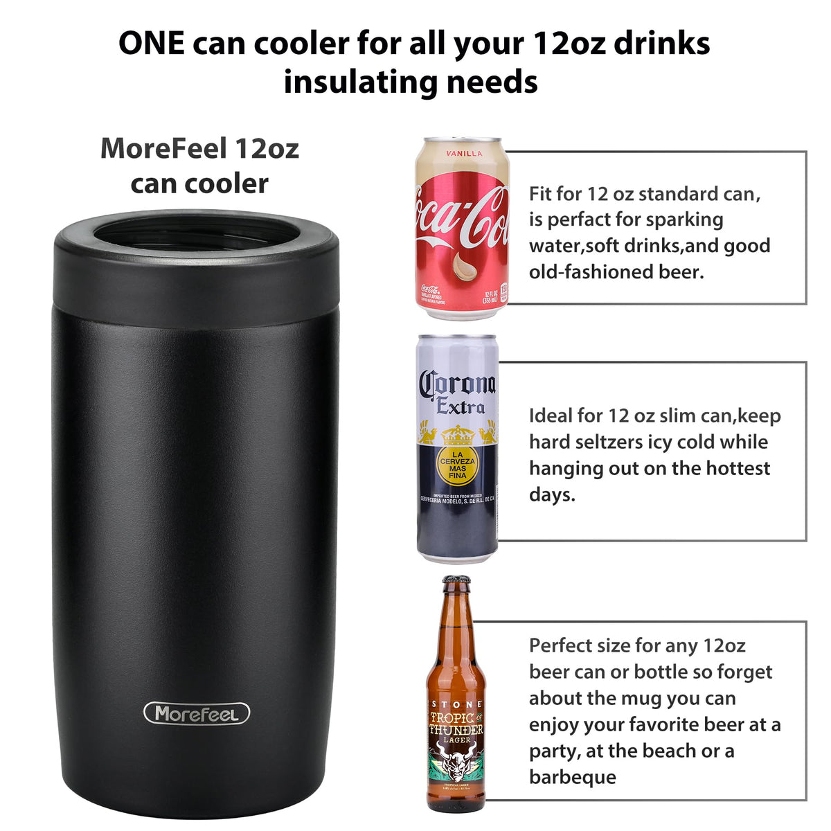 MoreFeel insulated stainless steel construction for lasting durability