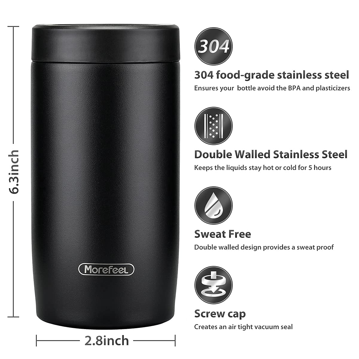MoreFeel tumbler mode image shows 13.4 oz capacity for hot or cold drinks