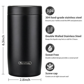 MoreFeel tumbler mode image shows 13.4 oz capacity for hot or cold drinks
