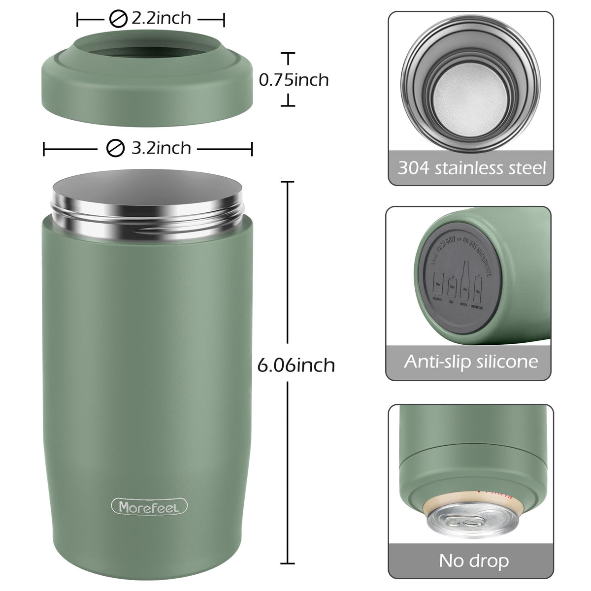 MoreFeel can also function as a 13.4 oz thermal tumbler.