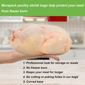 Morepack bags enter hot water to create a glossy, compact finish.