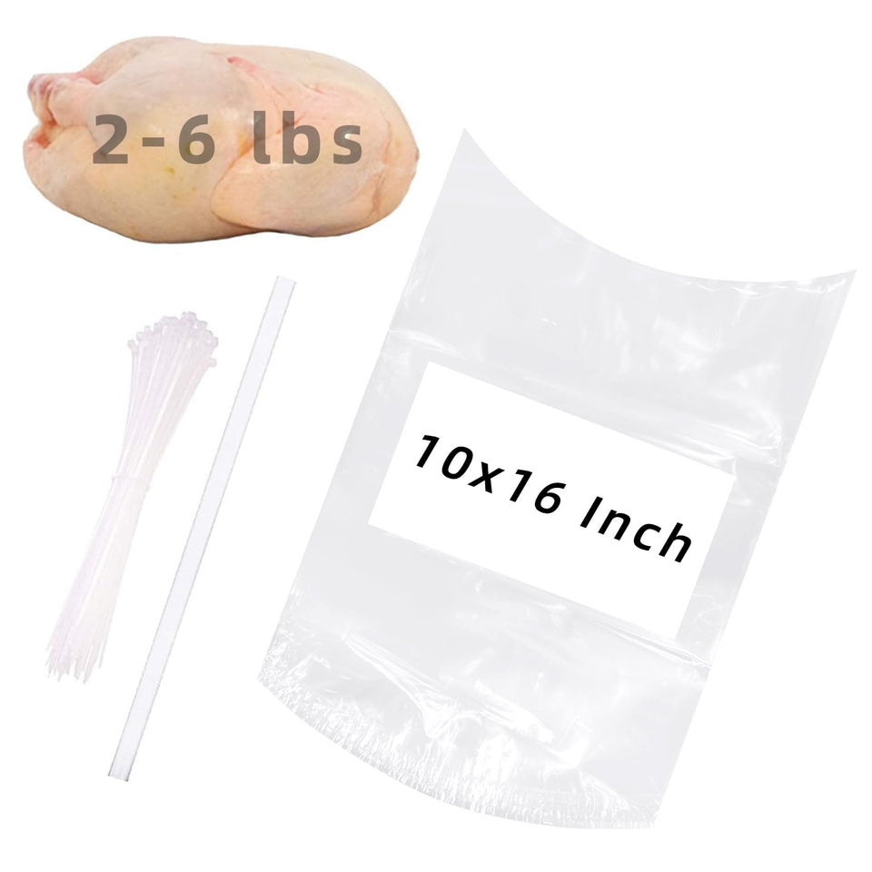 Morepack poultry shrink bags shown in a clear pack for reliable freezer storage.