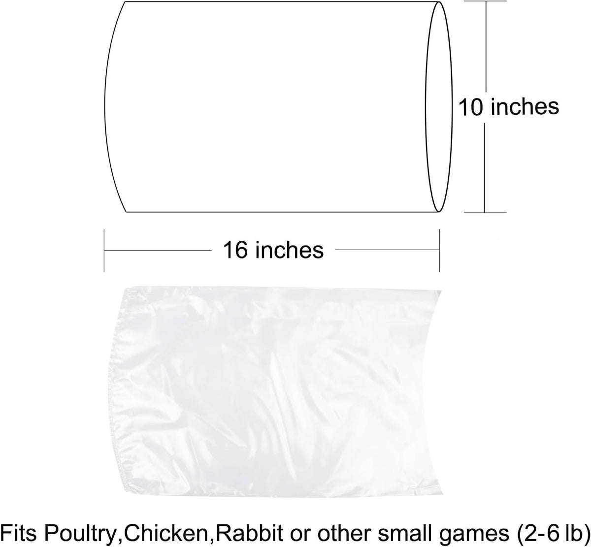 Morepack poultry shrink bags with zip ties facilitating neat, secure packaging.