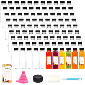 Moretoes 16oz clear juice bottles with caps for smoothies