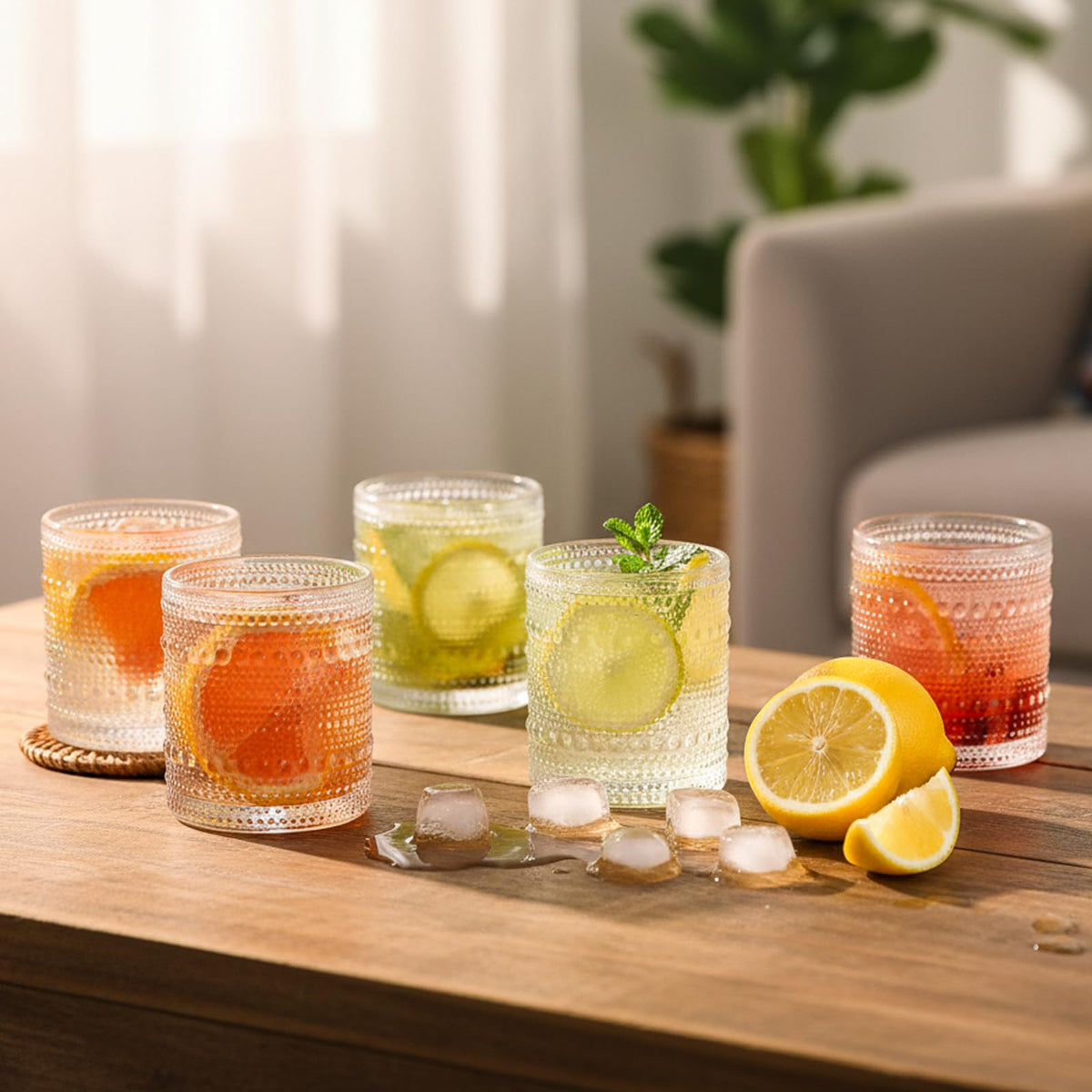 Moretoes bourbon and rye pair beautifully with these versatile Old Fashioned glasses.