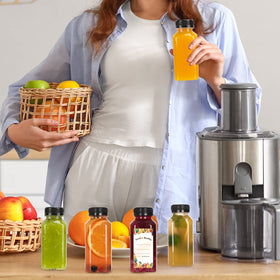 Moretoes clear PET bottles ideal for juices, milks, and smoothies.