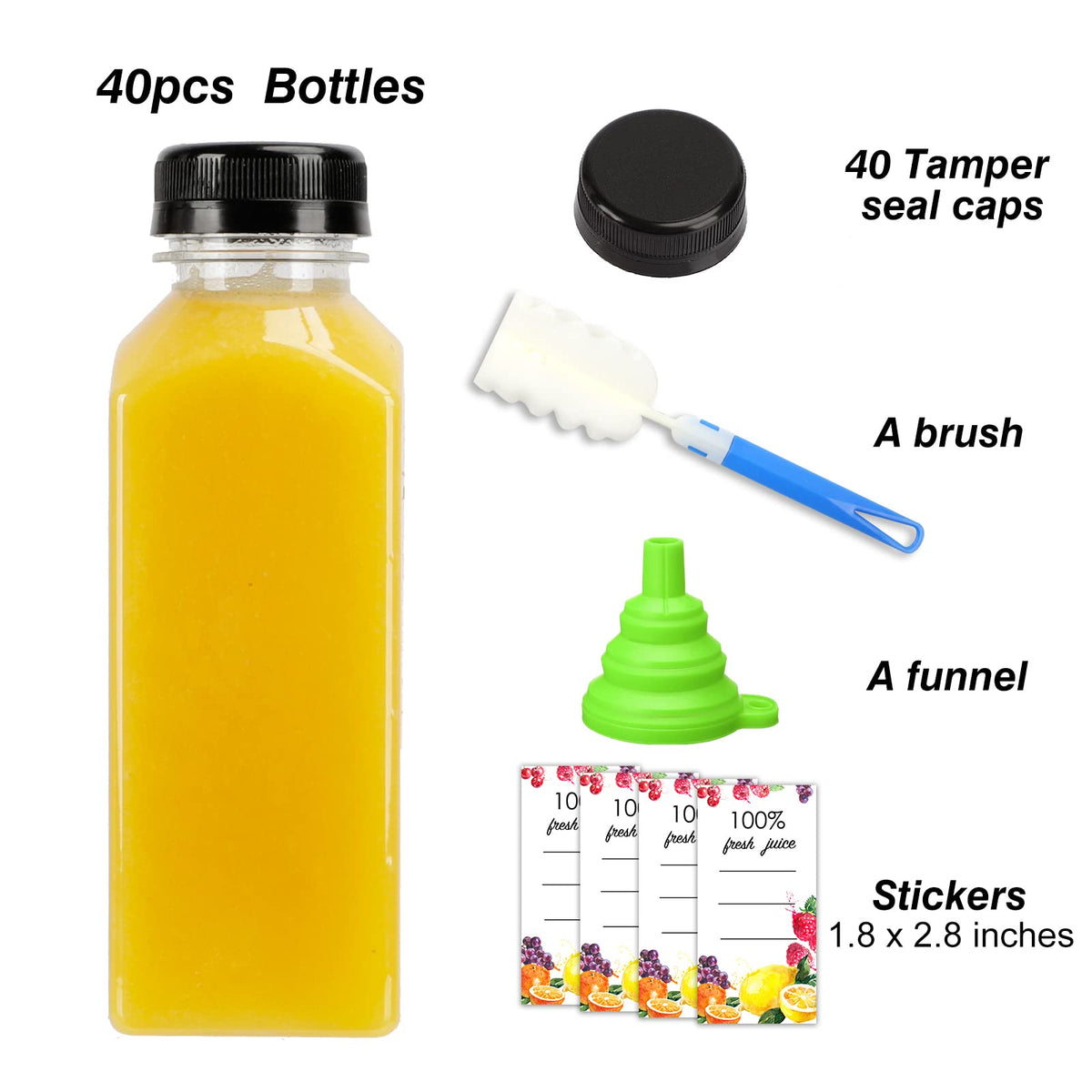 Moretoes clear PET bottles show contents clearly and resist freezing.