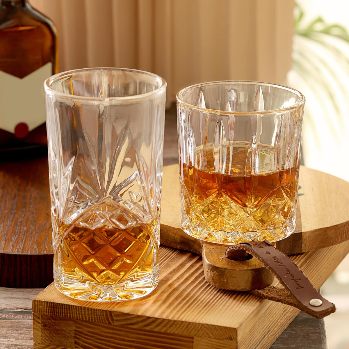 Moretoes crystal highball glasses 12oz, ideal for tall cocktails and mixers.