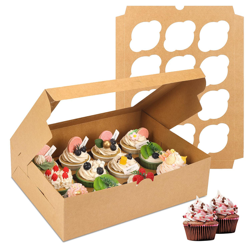 Moretoes cupcake boxes with window display treats clearly for gifting.