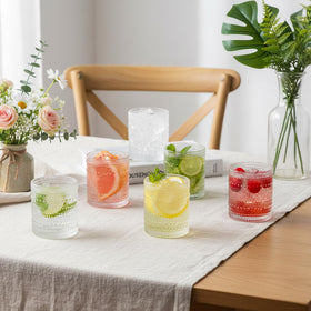 Moretoes dishwasher-safe glassware simplifies cleanup after entertaining guests.