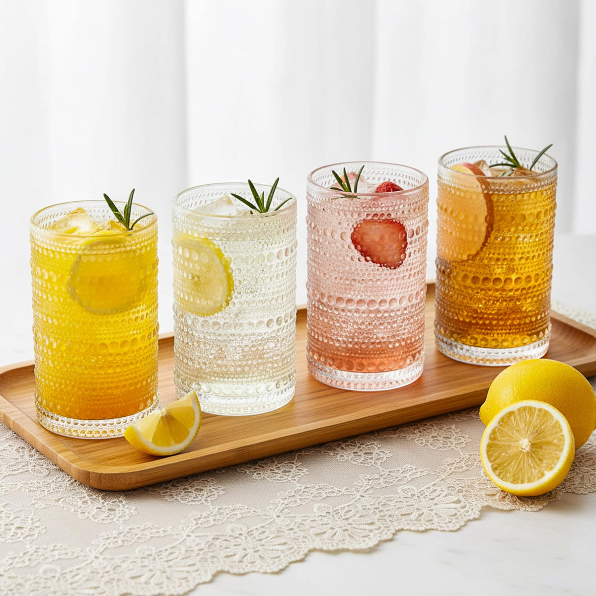 Moretoes dishwasher-safe glassware cleans easily while staying clear.
