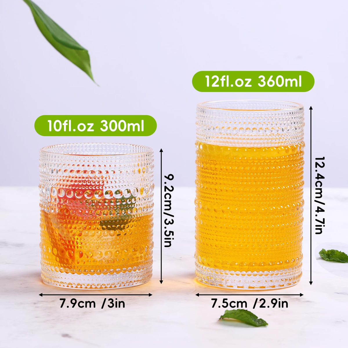 Moretoes hobnail crystal clear glassware for everyday use and special occasions.