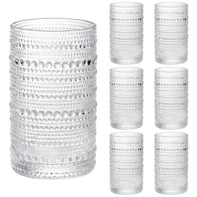 Moretoes hobnail glasses 15oz front view for versatile beverages at home.