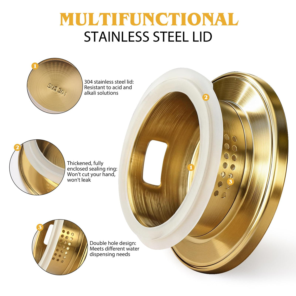 Moretoes lid with stainless steel and airtight seals for freshness.