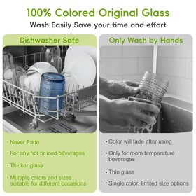 Moretoes dishwasher-safe glassware offers easy cleaning after gatherings.