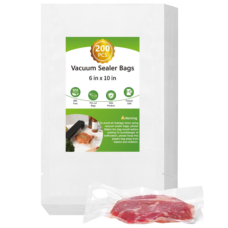 Moretoes 6x10 pint vacuum bags with pre-cut design for quick sealing and portion control