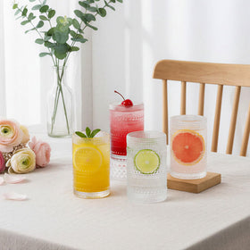 Vintage design with hobnail texture provides a comfortable grip during meals.