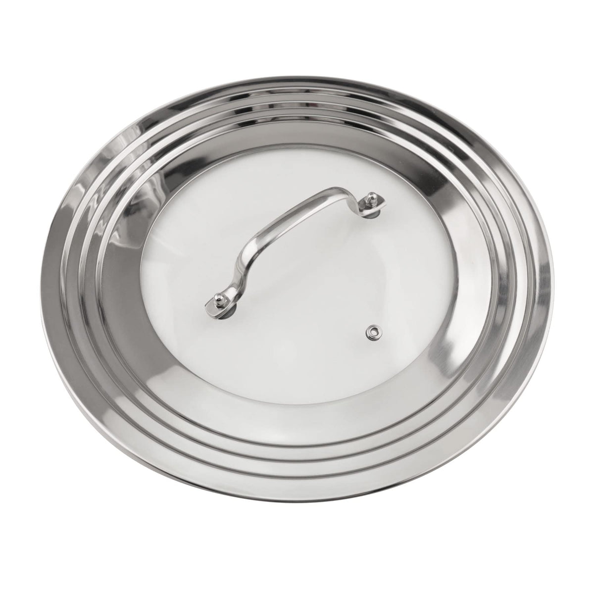 Morikavo universal lid fits a 9-inch skillet, sealing moisture and flavor effectively.