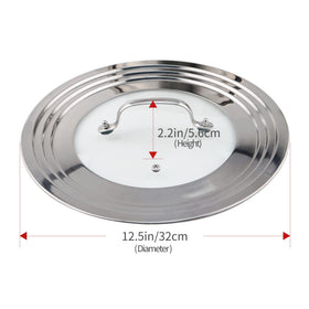 Morikavo universal lid with tempered glass insert allows peeking without losing moisture.