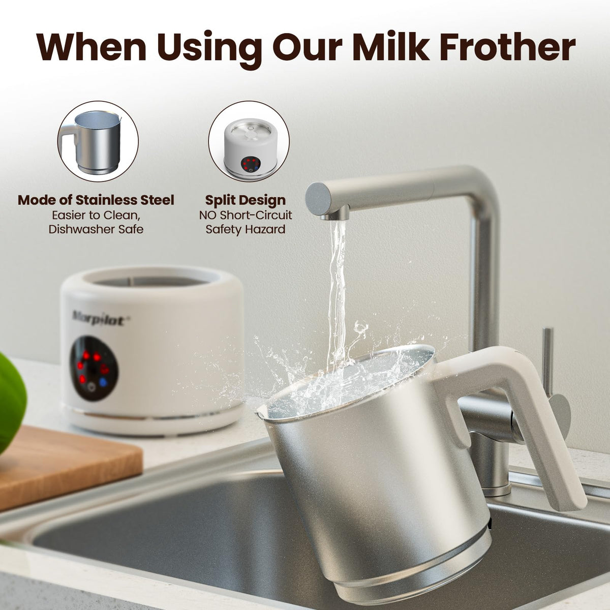 Morpilot dishwasher-safe frother simplifies post-use cleanup