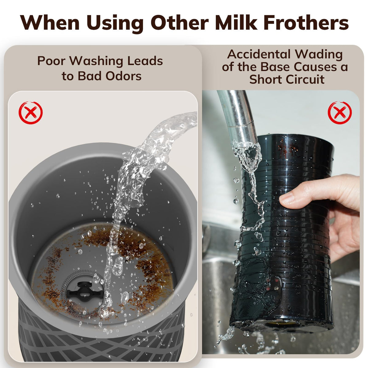 Morpilot glass milk cup shows measurement lines for precise portions