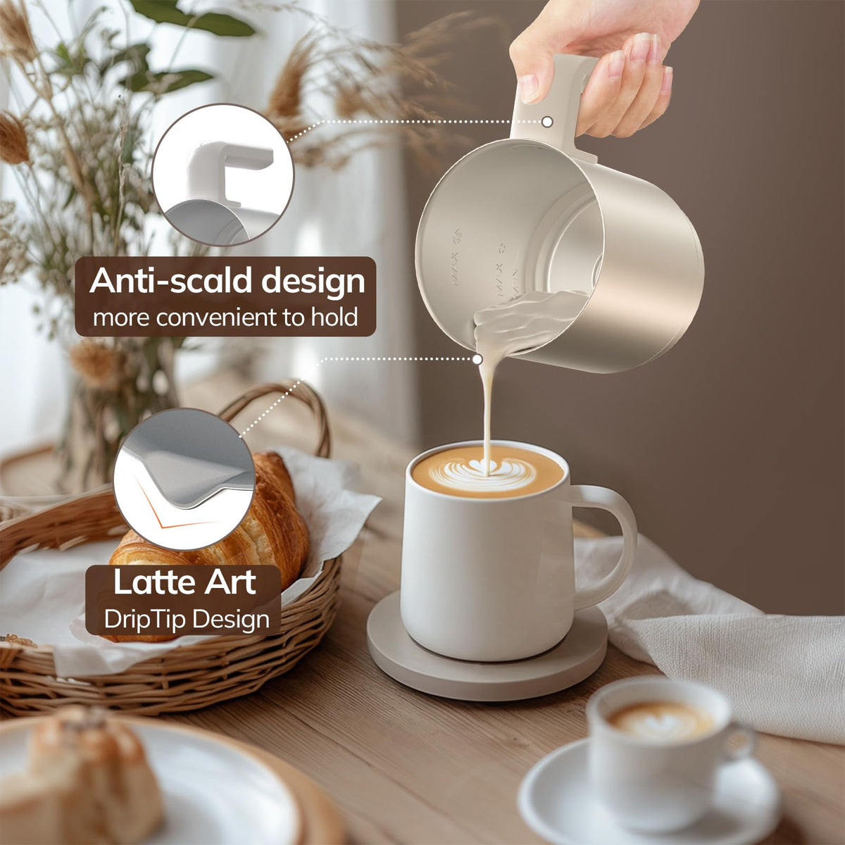 Morpilot hot chocolate froth yields rich foam for drinks