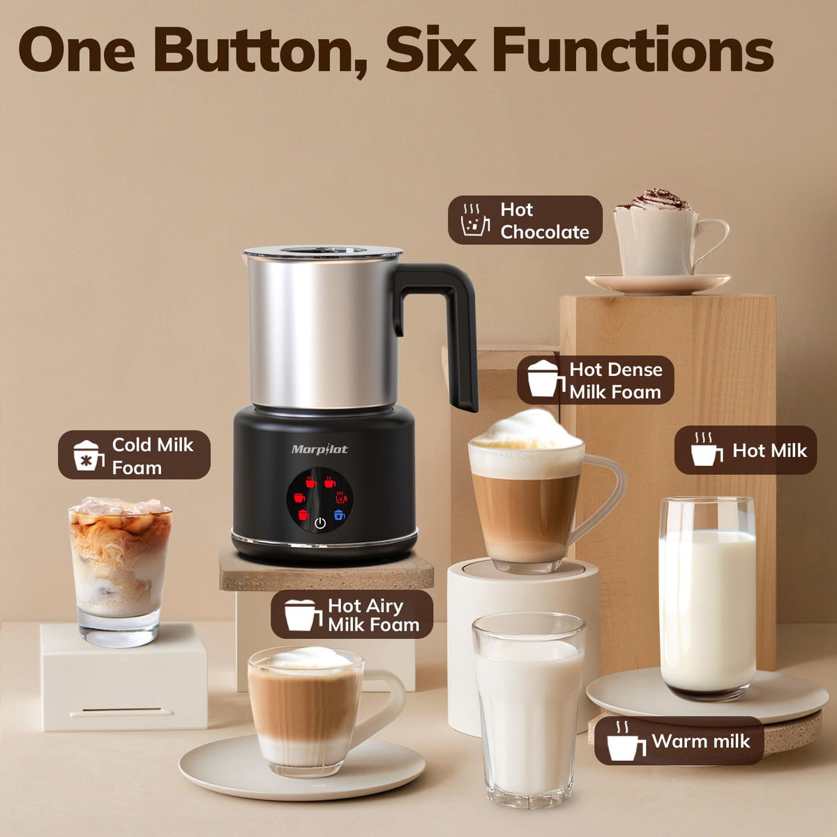Morpilot cold froth in glass for iced drinks