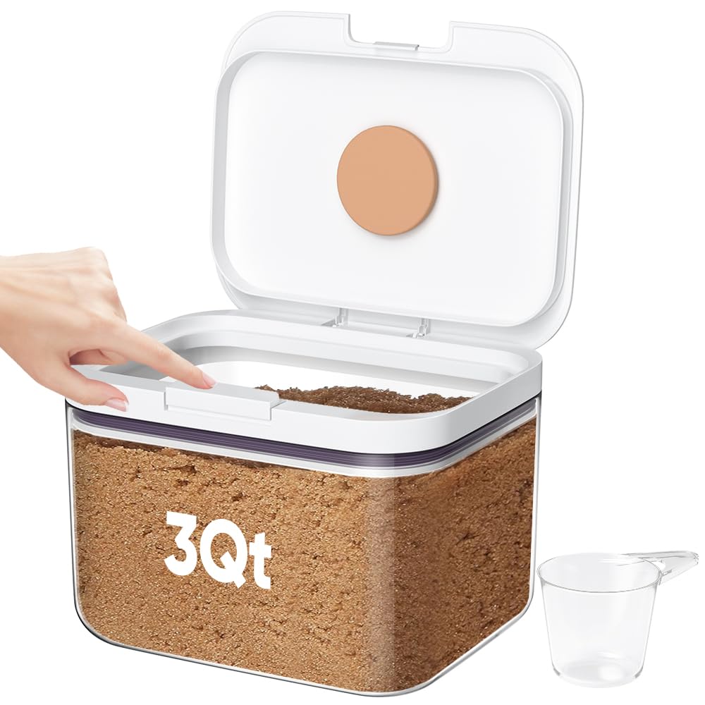 Moryimi brown sugar container with airtight lid preserves freshness on your counter.