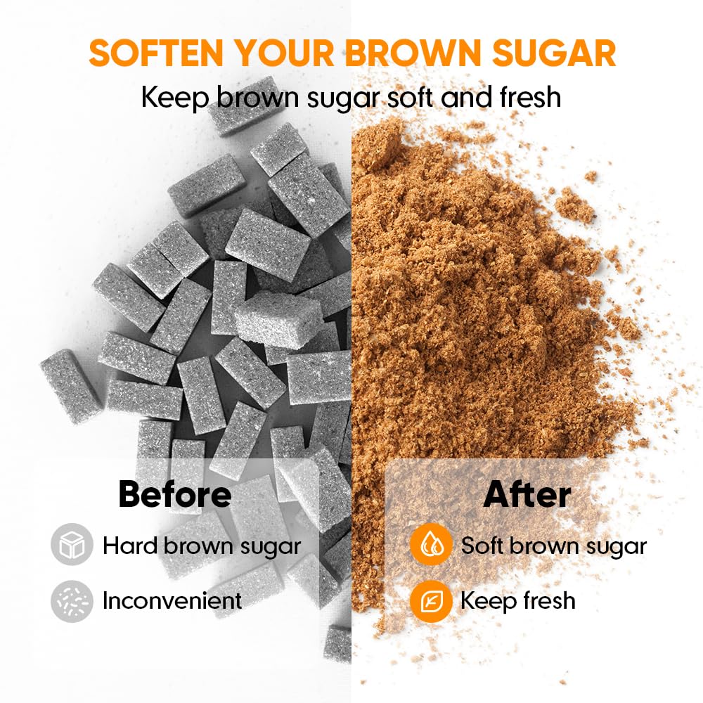 Moryimi brown sugar keeper in lid helps moisture control for softer sugar