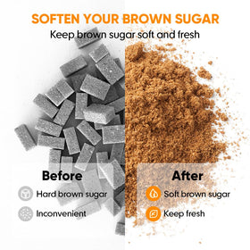 Moryimi brown sugar keeper in lid helps moisture control for softer sugar