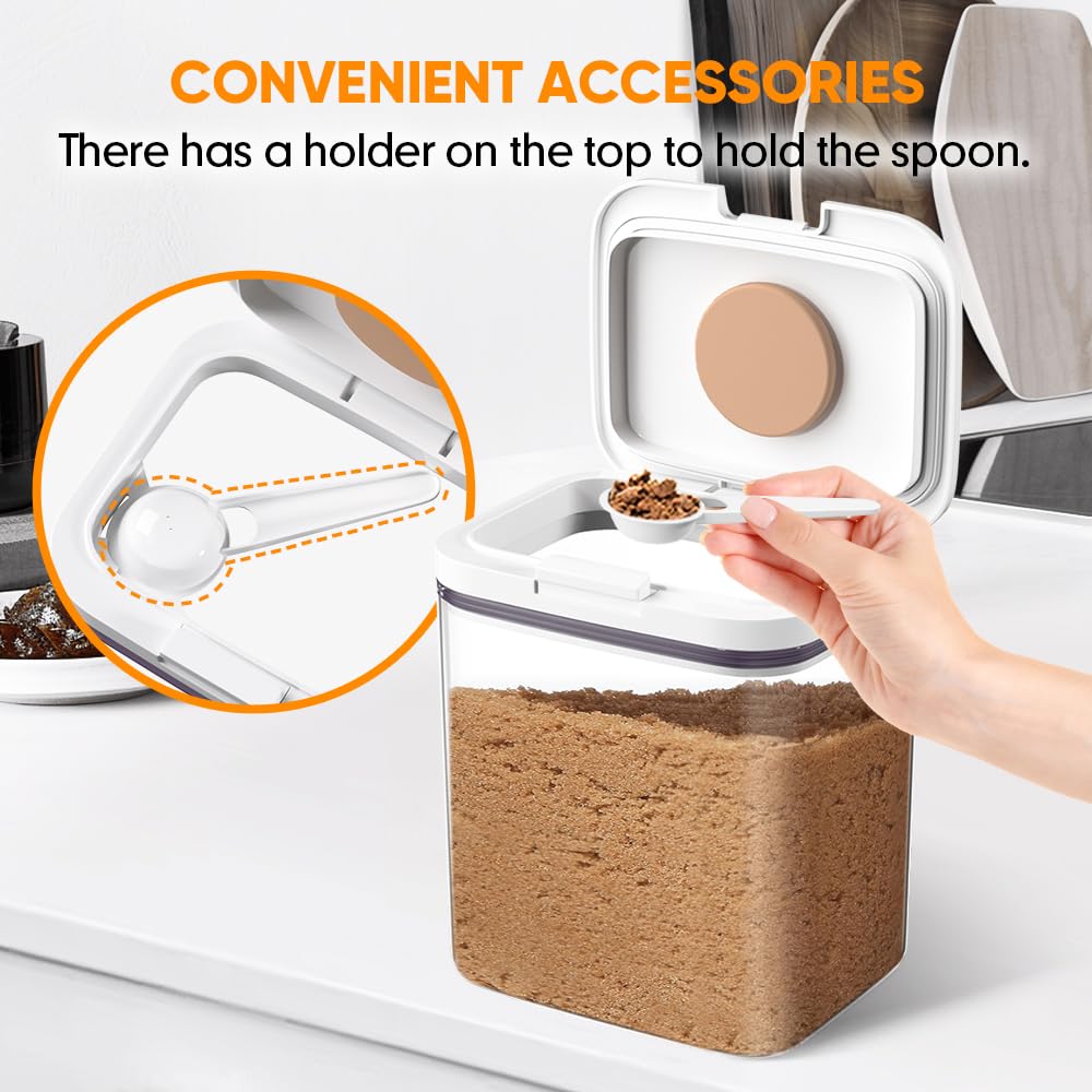Moryimi spoon attached to container facilitates easy scooping
