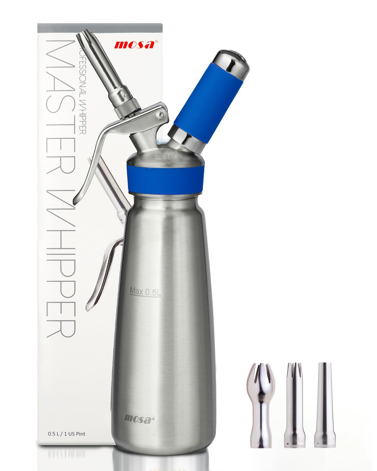 MOSA Professional 1 Pint blue dispenser overview for versatile dessert and beverage prep