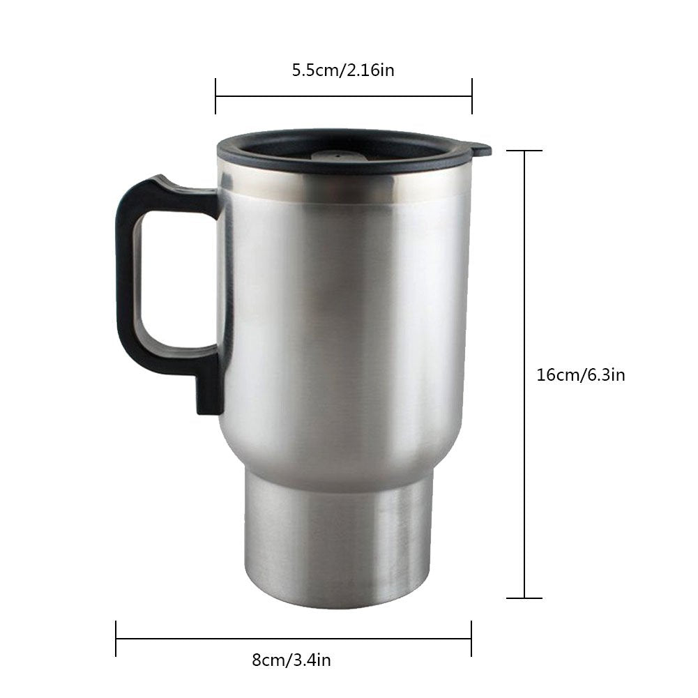 MOSANDON 450ml stainless steel body supports a full mug of warm coffee during trips.