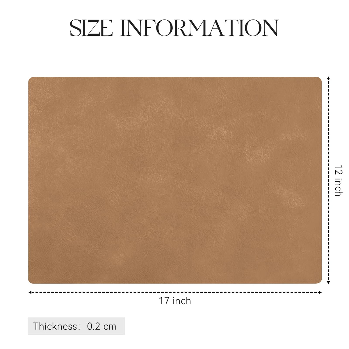 MOSAYT camel placemat easy care, wipe clean, no machine wash required.