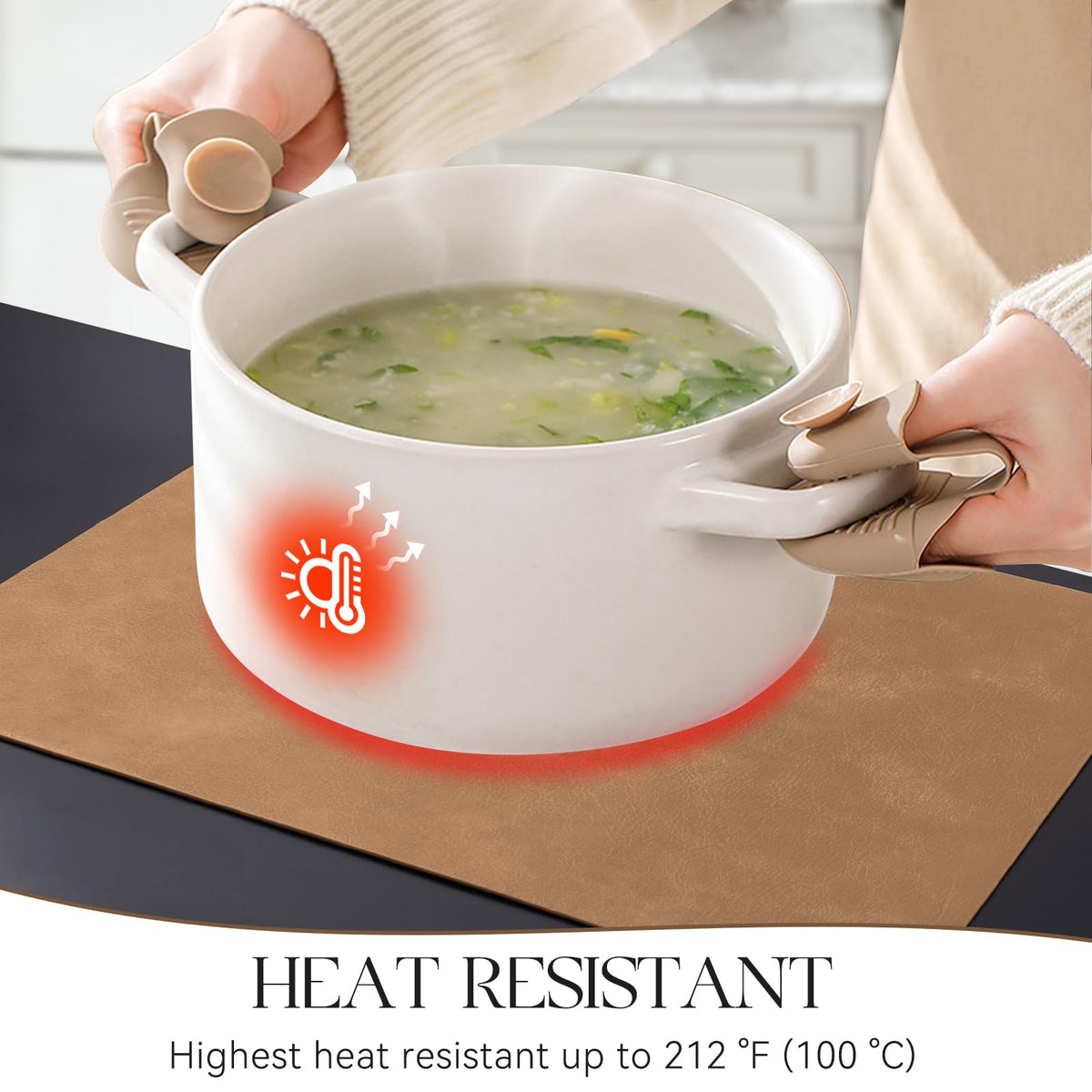 MOSAYT camel placemat waterproof wipe-clean surface ideal for spills.