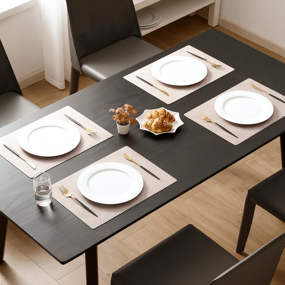 MOSAYT faux leather texture detail highlights durable, wipe-clean surface