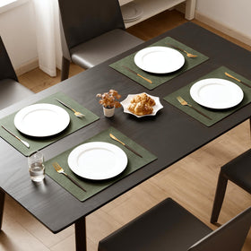 MOSAYT olive green placemats with wipeable surface for easy cleanup