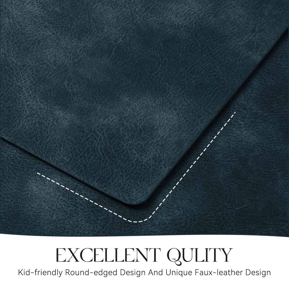 MOSAYT navy placemats on dining setup elevate decor.