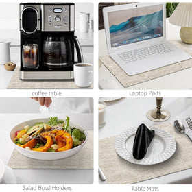 MOSAYT placemats with coasters beige protect surfaces during entertaining.