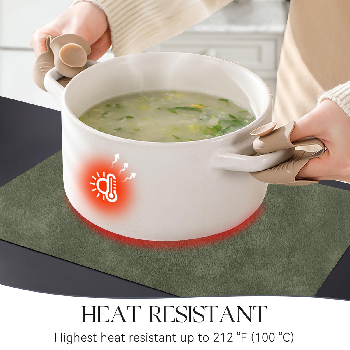MOSAYT waterproof placemats wipe-clean for quick kitchen cleanup after sauces.