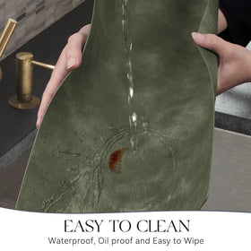 MOSAYT waterproof faux leather placemats olive green protect surfaces