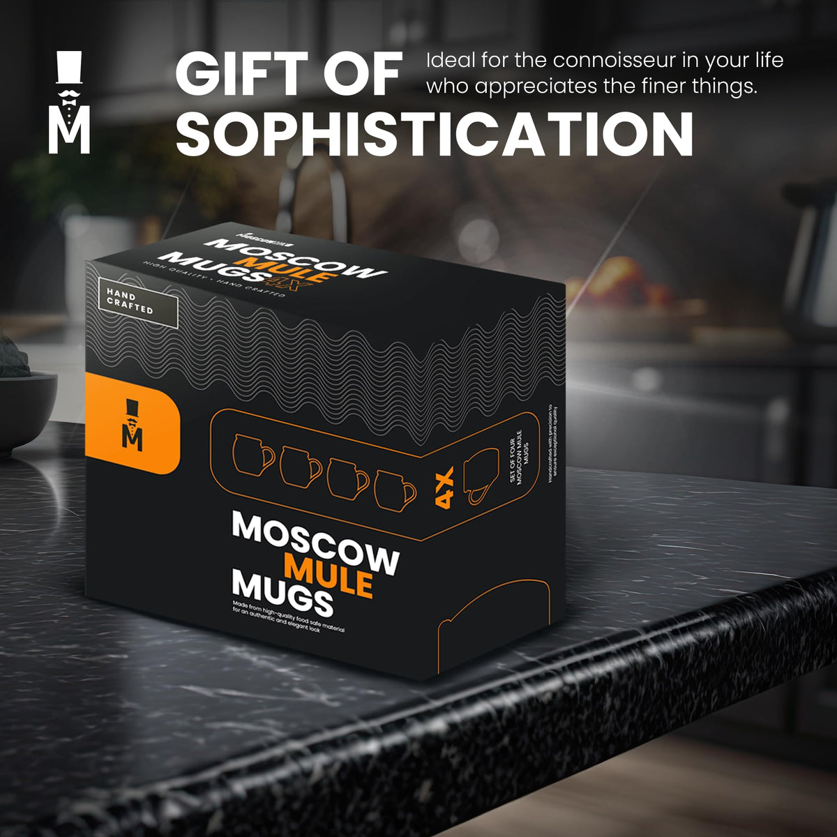 Moscow-Mix gift-ready copper mug set for entertaining hosts.