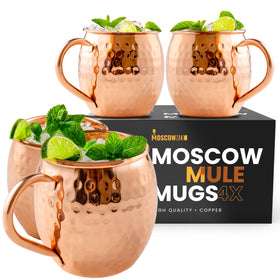 Moscow-Mix Moscow Mule Mugs set of 4 with 16 oz capacity for entertaining.