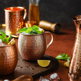 Moscow-Mix polished copper mug highlighting classic cocktail presentation.