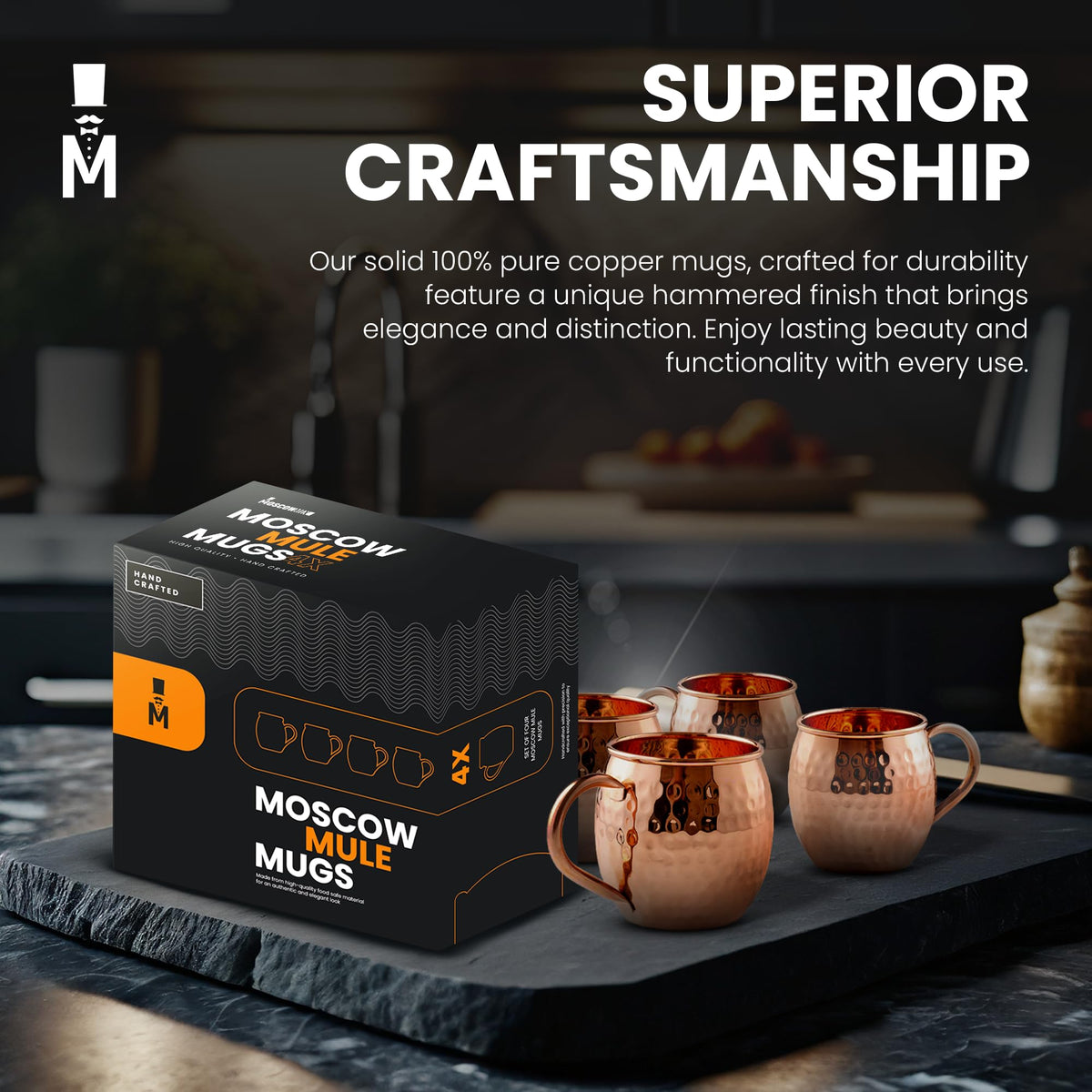 Moscow-Mix pure copper 16 oz mug with durable finish.