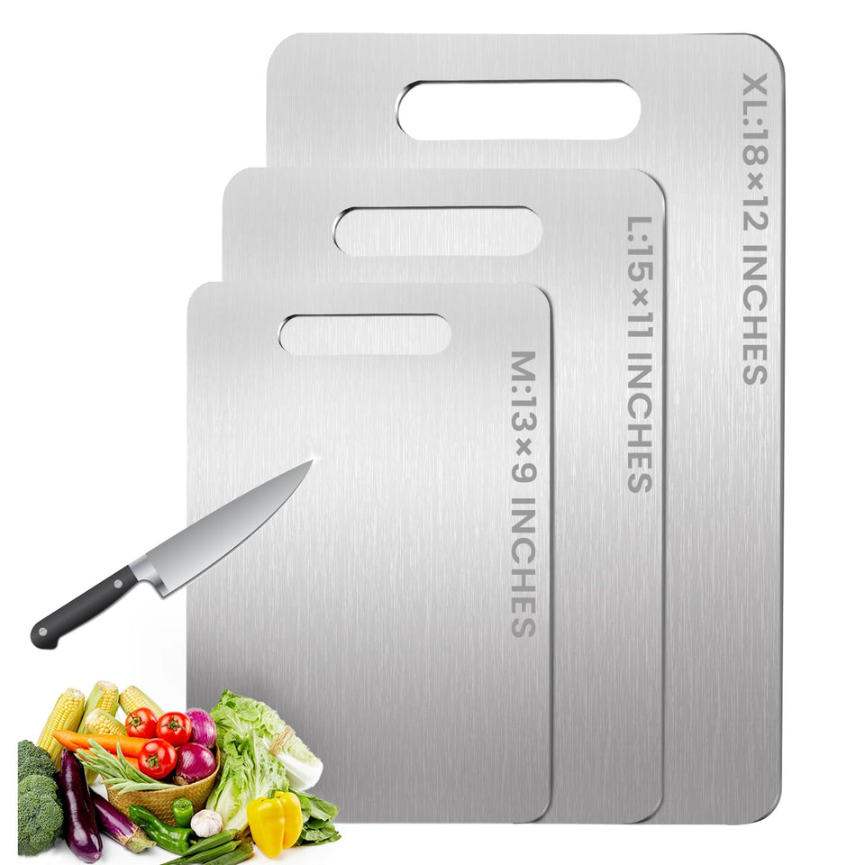 MOSDOOK titanium cutting board 15x11 front view offers durable, knife-friendly surface for produce.